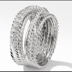 DAVID YURMAN Wide Diamond Crossover Ring